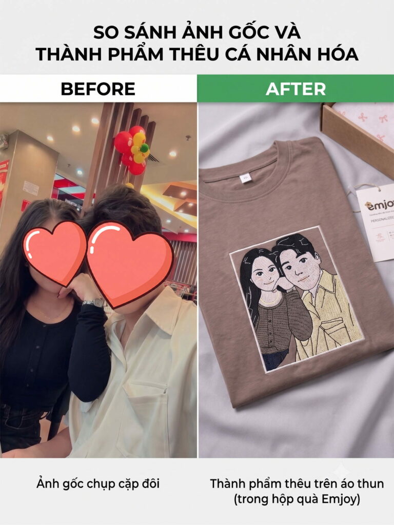So Sánh Hình Ảnh Thực Tế Và Hình Thêu Trên Áo