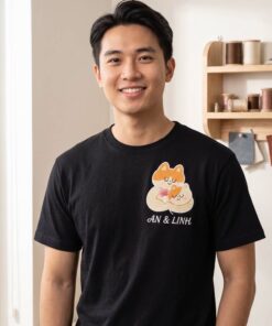 Áo Thêu Mèo Chibi Dễ Thương, Thêu Tên Bạn Và Người Yêu 2