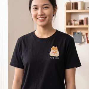 Áo Thêu Mèo Chibi Dễ Thương, Thêu Tên Bạn Và Người Yêu 3