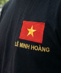 Áo Thun Thêu Cờ Việt Nam Và Thêu Tên Bạn