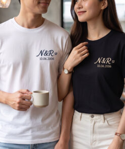 Áo Đôi Thêu Chữ Cái Đầu Và Ngày Kỷ Niệm 1
