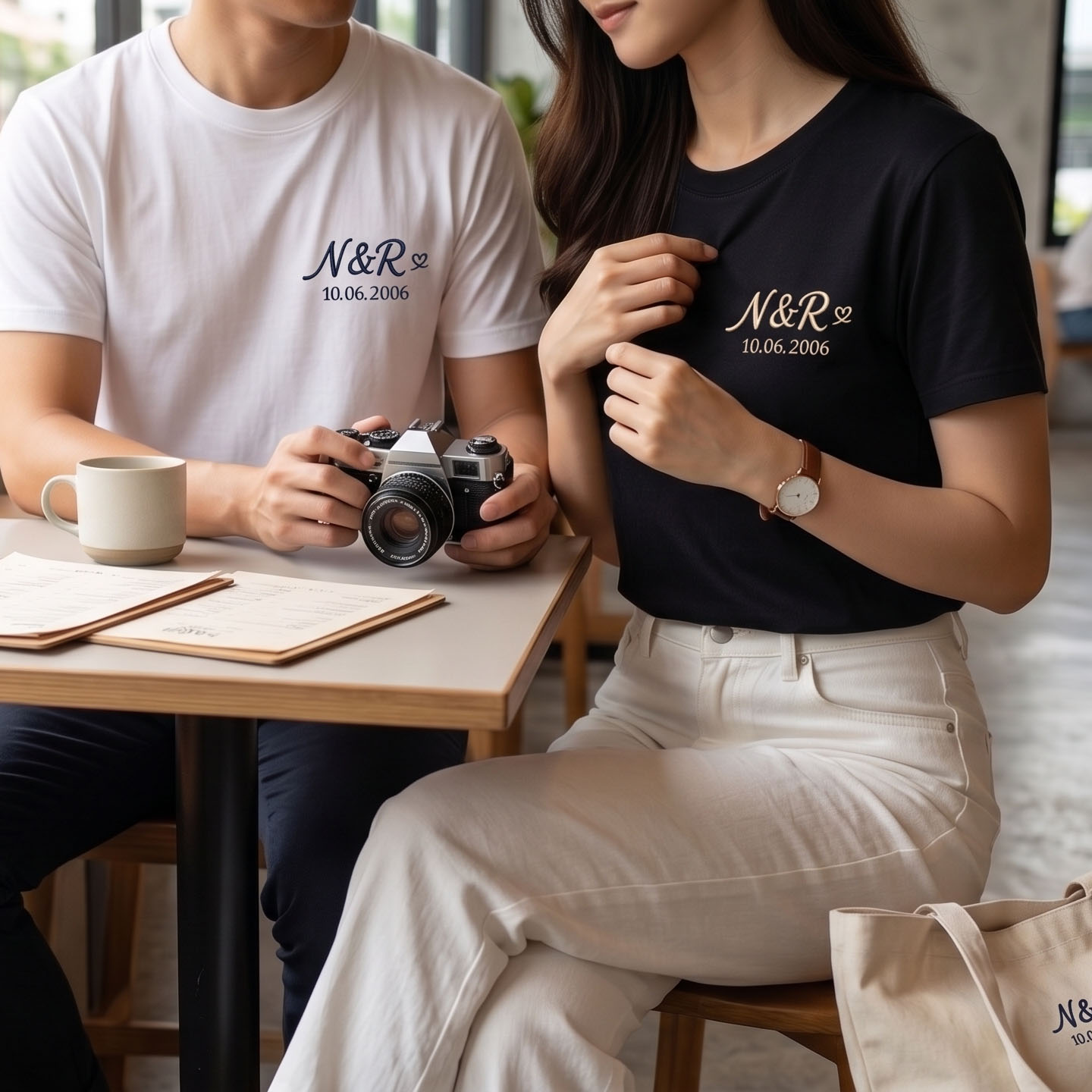 Áo Đôi Thêu Chữ Cái Đầu Và Ngày Kỷ Niệm 3