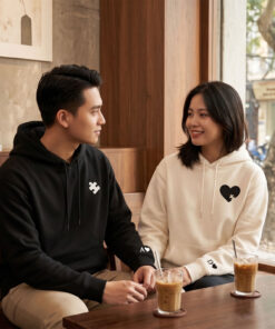 Áo Đôi Thêu Hình Trái Tim Và Mảnh Ghép, Thêu Tên Tùy Chỉnh Ở Tay Áo 3