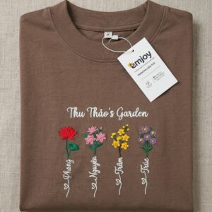 Áo Thêu Tên Gia Đình, Thêu Tên Theo Yêu Cầu, Áo Thêu Khu Vườn Của Bạn 3
