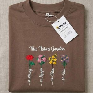 Áo Thêu Tên Gia Đình, Thêu Tên Theo Yêu Cầu, Áo Thêu Khu Vườn Của Bạn